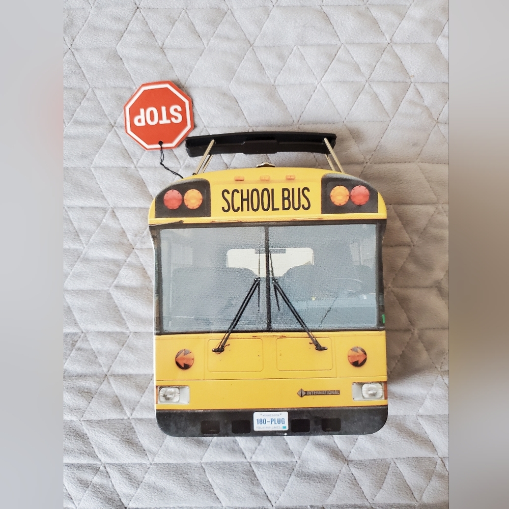 NWT school bus sandwich tin box 2009